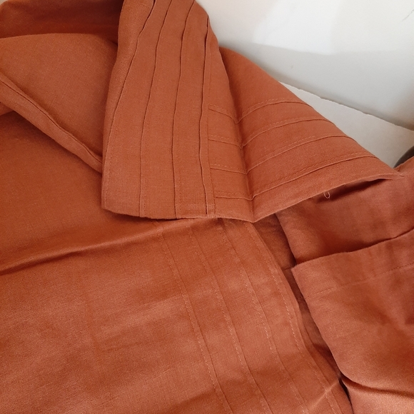 Rejuvenation EURO 100% Organic Linen shams Terracotta - Picture 7 of 11